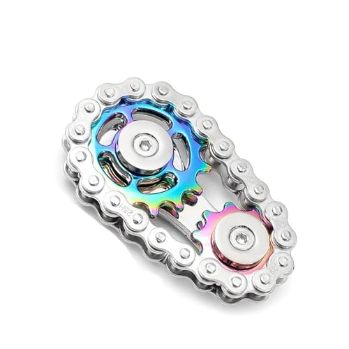 Edelstahl-Ketten, Fidget-Spinner, Finger-Drehkreisel, Schwungrad, Fingerspitze, Metallrad, Kettenkreisel (mehrfarbig) von Generisch