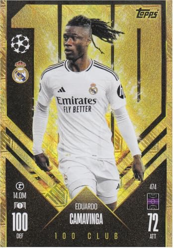Eduardo Camavinga Madrid t 14.0M Topps 100 Club CL Fußball Sammelkarte 474 Eduardo Camavinga Madrid t 14.0M Topps 100 Club CL Fußball Sammelkarte 474 von Generisch