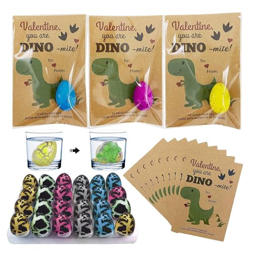 Eierspielzeug zum Inkubieren von - 24 Dinosaurier Eier, die in Wasser wachsen, Dinosauriereier, die in Wasser schlüpfen, Eier überraschen, Partygedächtnis für Kinder, Geschenke Eierspielzeug zum Inkubieren von - 24 Dinosaurier Eier, die in Wasser wachsen, Dinosauriereier, die in Wasser schlüpfen, Eier überraschen, Partygedächtnis für Kinder, Geschenke von Generisch