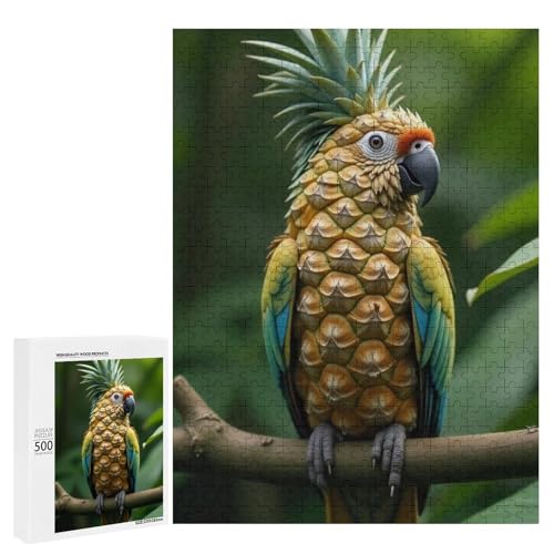 Ein Ananas-Papagei sitzt auf einem Ast im Dschungel, 500 Teile Tier, klassisches Holzpuzzle für Erwachsene Ein Ananas-Papagei sitzt auf einem Ast im Dschungel, 500 Teile Tier, klassisches Holzpuzzle für Erwachsene von Generisch