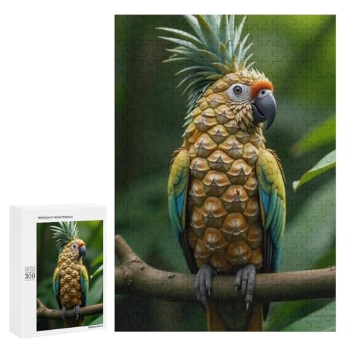 Ein Ananas-Papagei sitzt auf einem Ast im Dschungel. Klassisches Holzpuzzle für Erwachsene, 300 Teile Ein Ananas-Papagei sitzt auf einem Ast im Dschungel. Klassisches Holzpuzzle für Erwachsene, 300 Teile von Generisch
