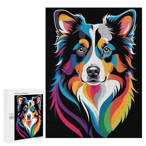 Ein bunter Hund mit lebendigen Regenbogentönen 500 Teile Tierpuzzle klassisches Holzpuzzle für Erwachsene Ein bunter Hund mit lebendigen Regenbogentönen 500 Teile Tierpuzzle klassisches Holzpuzzle für Erwachsene von Generisch