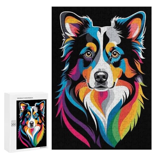 Ein bunter Hund mit lebendigen Regenbogentönen. Klassisches Holzpuzzle für Erwachsene, 300 Teile Ein bunter Hund mit lebendigen Regenbogentönen. Klassisches Holzpuzzle für Erwachsene, 300 Teile von Generisch