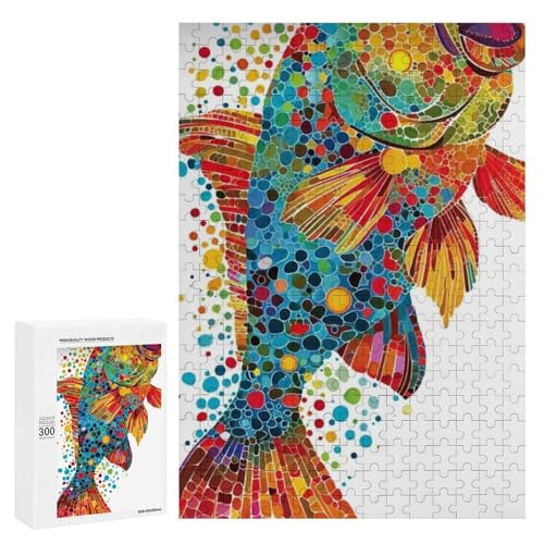 Ein bunter Mosaik-Fisch mit lebendigen Mustern. Klassisches Holzpuzzle für Erwachsene, 300 Teile Ein bunter Mosaik-Fisch mit lebendigen Mustern. Klassisches Holzpuzzle für Erwachsene, 300 Teile von Generisch