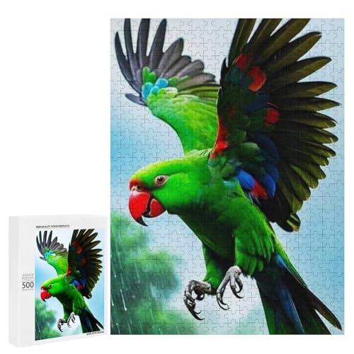 Ein bunter Papagei fliegt im Regen 500 Teile Tier klassisches Holzpuzzle für Erwachsene Ein bunter Papagei fliegt im Regen 500 Teile Tier klassisches Holzpuzzle für Erwachsene von Generisch