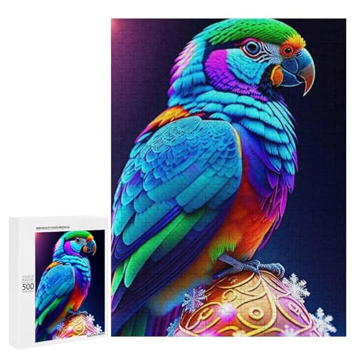 Ein bunter Papagei sitzend auf einem kunstvollen Objekt 500 Teile Tier klassisches Holzpuzzle für Erwachsene Ein bunter Papagei sitzend auf einem kunstvollen Objekt 500 Teile Tier klassisches Holzpuzzle für Erwachsene von Generisch