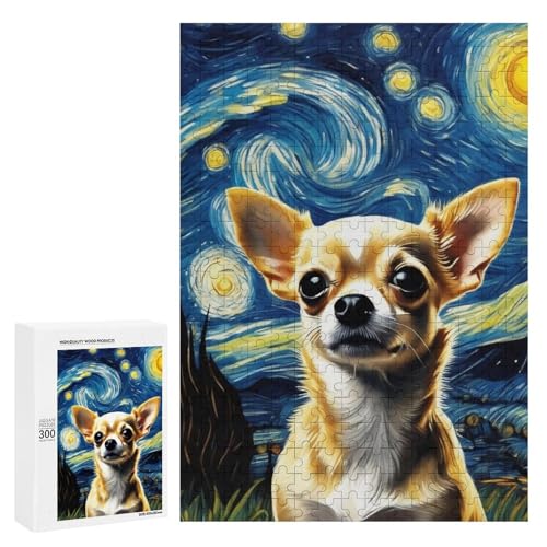 Ein charmanter Chihuahua unter einem Sternenhimmel. 300 Teile Tierpuzzle aus Holz, klassisches Holzpuzzle für Erwachsene Ein charmanter Chihuahua unter einem Sternenhimmel. 300 Teile Tierpuzzle aus Holz, klassisches Holzpuzzle für Erwachsene von Generisch