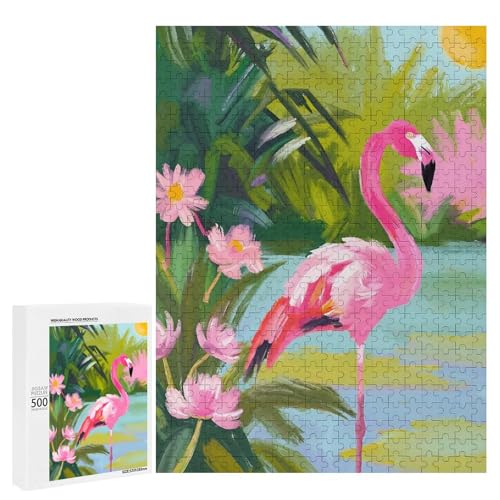 Ein charmanter Flamingo steht anmutig am Wasser.500 Teile Tier Klassisches Holzpuzzle für Erwachsene Ein charmanter Flamingo steht anmutig am Wasser.500 Teile Tier Klassisches Holzpuzzle für Erwachsene von Generisch