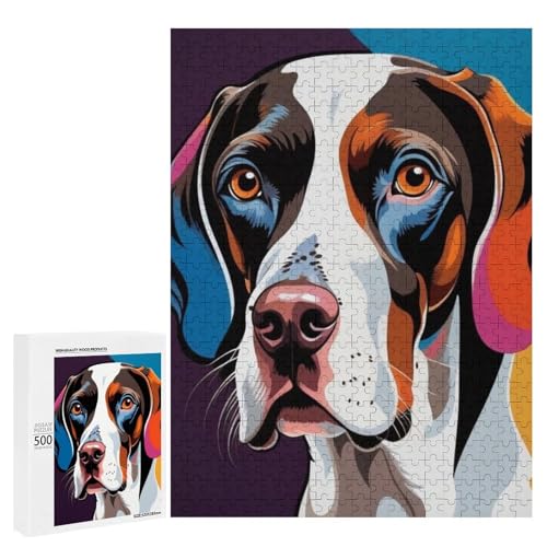 Ein farbenfrohes Porträt eines Hundes mit auffälligen Augen, 500 Teile, klassisches Holzpuzzle für Erwachsene Ein farbenfrohes Porträt eines Hundes mit auffälligen Augen, 500 Teile, klassisches Holzpuzzle für Erwachsene von Generisch