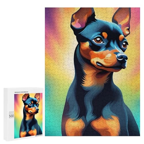 Ein farbenfrohes Porträt eines Hundes mit lebendigen Farbtönen, 500 Teile, klassisches Holzpuzzle für Erwachsene Ein farbenfrohes Porträt eines Hundes mit lebendigen Farbtönen, 500 Teile, klassisches Holzpuzzle für Erwachsene von Generisch