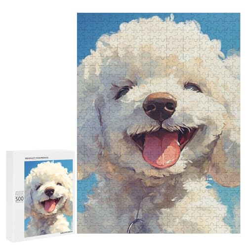 Ein fröhlicher weißer Hund Körbchen in der Sonne 500 Teile Tier Classic Holzpuzzle für Erwachsene Ein fröhlicher weißer Hund Körbchen in der Sonne 500 Teile Tier Classic Holzpuzzle für Erwachsene von Generisch