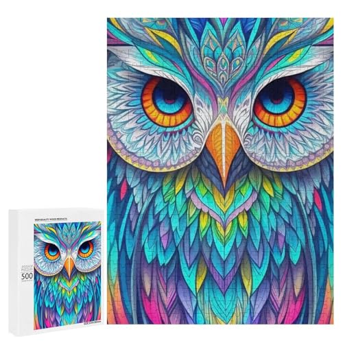 Eine bunte, aufwendig gemusterte Eule, 500 Teile Tier, klassisches Holzpuzzle für Erwachsene Eine bunte, aufwendig gemusterte Eule, 500 Teile Tier, klassisches Holzpuzzle für Erwachsene von Generisch