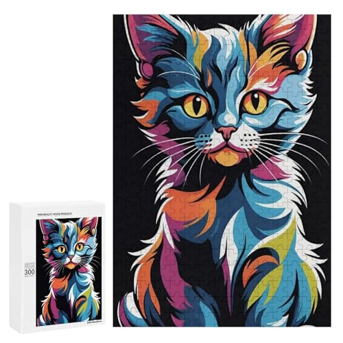 Eine bunte, künstlerische Darstellung einer Katze. Klassisches Holzpuzzle für Erwachsene, 5300 Teile Eine bunte, künstlerische Darstellung einer Katze. Klassisches Holzpuzzle für Erwachsene, 5300 Teile von Generisch