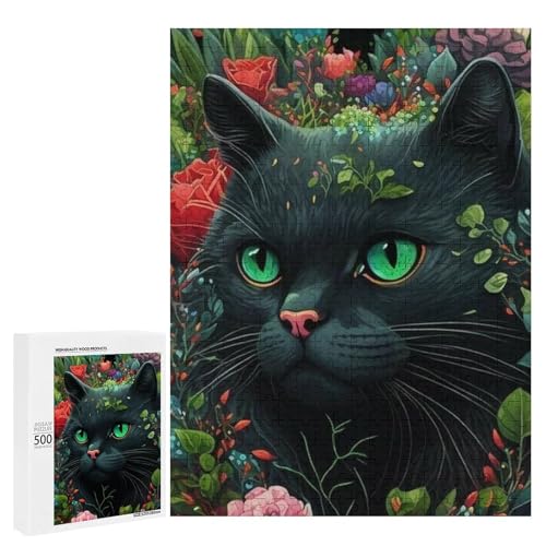 Eine charmante Katze inmitten lebendiger Blumen 500 Teile Tier Classic Holzpuzzle für Erwachsene Eine charmante Katze inmitten lebendiger Blumen 500 Teile Tier Classic Holzpuzzle für Erwachsene von Generisch