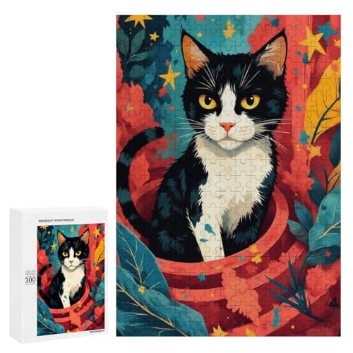 Eine charmante Katze umgeben von Herbstblättern. 300 Teile Tierpuzzle aus Holz, klassisches Holzpuzzle für Erwachsene Eine charmante Katze umgeben von Herbstblättern. 300 Teile Tierpuzzle aus Holz, klassisches Holzpuzzle für Erwachsene von Generisch