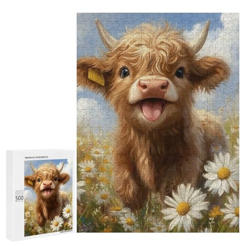 Eine süße Hochlandkuh in einem Feld der Gänseblümchen 500 Teile Tier Klassisches Holzpuzzle für Erwachsene Eine süße Hochlandkuh in einem Feld der Gänseblümchen 500 Teile Tier Klassisches Holzpuzzle für Erwachsene von Generisch