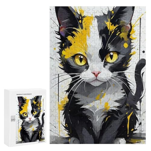 Eine süße Katze mit lebendigen Farben. 300 Teile Tierpuzzle aus Holz, klassisches Puzzle für Erwachsene Eine süße Katze mit lebendigen Farben. 300 Teile Tierpuzzle aus Holz, klassisches Puzzle für Erwachsene von Generisch