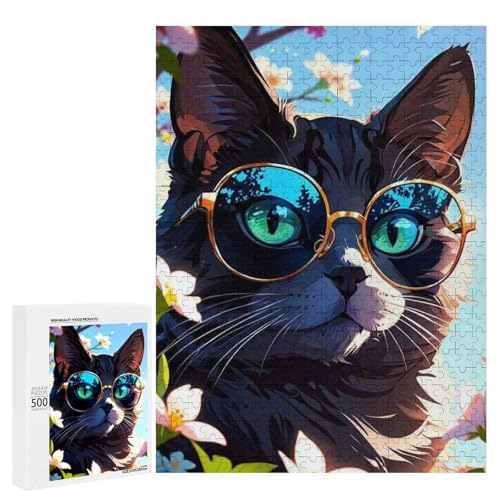 Eine süße Katze umgeben von blühenden Blumen 500 Teile Tier Classic Holzpuzzle für Erwachsene Eine süße Katze umgeben von blühenden Blumen 500 Teile Tier Classic Holzpuzzle für Erwachsene von Generisch