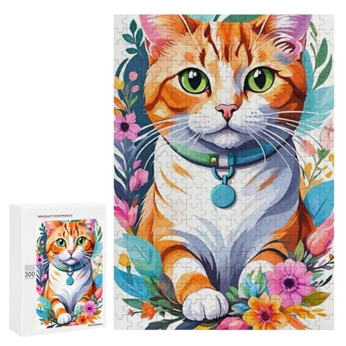 Eine süße Katze umgeben von bunten Blumen. Klassisches Holzpuzzle für Erwachsene, 2300 Teile Eine süße Katze umgeben von bunten Blumen. Klassisches Holzpuzzle für Erwachsene, 2300 Teile von Generisch