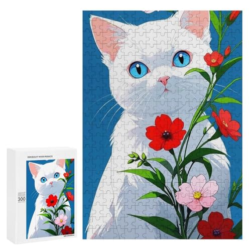 Eine süße Katze umgeben von lebendigen Blumen. 1300 Teile Tierpuzzle aus Holz, klassisches Holzpuzzle für Erwachsene Eine süße Katze umgeben von lebendigen Blumen. 1300 Teile Tierpuzzle aus Holz, klassisches Holzpuzzle für Erwachsene von Generisch
