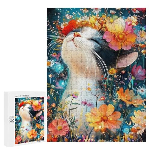 Eine süße Katze umgeben von lebendigen Blumen. 3 500 Teile Tierpuzzle aus Holz, klassisches Holzpuzzle für Erwachsene Eine süße Katze umgeben von lebendigen Blumen. 3 500 Teile Tierpuzzle aus Holz, klassisches Holzpuzzle für Erwachsene von Generisch