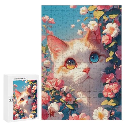 Eine süße Katze umgeben von schönen Blumen. Klassisches Holzpuzzle für Erwachsene mit 300 Teilen Eine süße Katze umgeben von schönen Blumen. Klassisches Holzpuzzle für Erwachsene mit 300 Teilen von Generisch