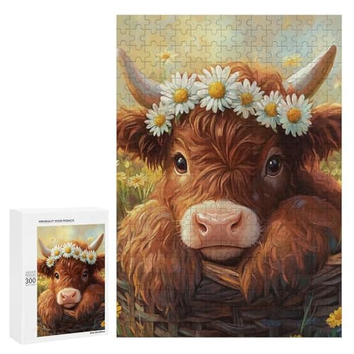 Eine süße Kuh mit Gänseblümchen im Haar. 300 Teile Tierpuzzle aus Holz, klassisches Holzpuzzle für Erwachsene Eine süße Kuh mit Gänseblümchen im Haar. 300 Teile Tierpuzzle aus Holz, klassisches Holzpuzzle für Erwachsene von Generisch
