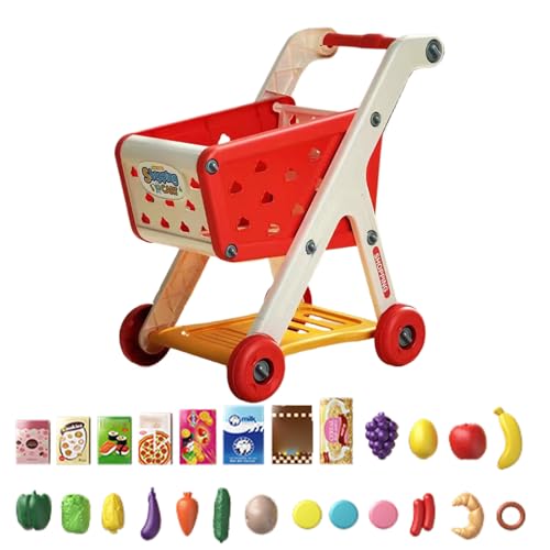 Einkaufswagen-Spielzeug, Kinder-Supermarkt-Einkaufswagen, Lebensmittelzubehör, pädagogisches Rollen-Set für , Mädchen und Kinder, 48 x 41 x 29 cm Einkaufswagen-Spielzeug, Kinder-Supermarkt-Einkaufswagen, Lebensmittelzubehör, pädagogisches Rollen-Set für , Mädchen und Kinder, 48 x 41 x 29 cm von Generisch
