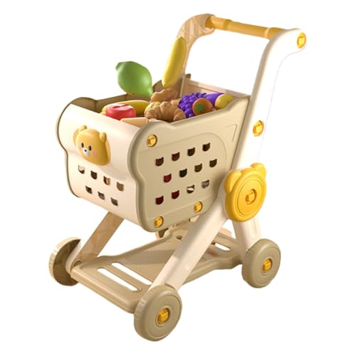 Einkaufswagen für Kinder | Set Lebensmittelwagen Zubehör Küche Spiel - Interaktive Spiele Küche Lernen Vorschule Mädchen von Generisch