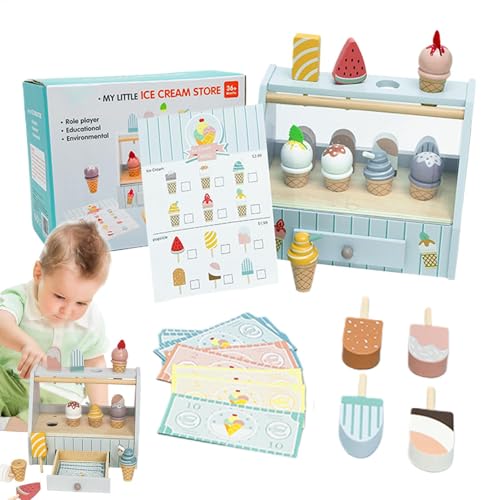 Eiscreme -Spielset | Hölzerne Eisspielzeug Kinderküche Spiel | Tell dir vor, Spiele Eisdiele Kitchen Food Toys, Bildungseisspielzeug für 3+ Jahre Alter Geburtstag Eiscreme -Spielset | Hölzerne Eisspielzeug Kinderküche Spiel | Tell dir vor, Spiele Eisdiele Kitchen Food Toys, Bildungseisspielzeug für 3+ Jahre Alter Geburtstag von Generisch