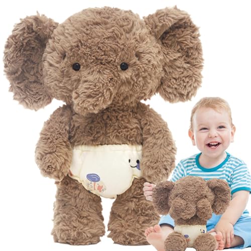 Elefant Plüsch, Elefantengefüllter Tier - 13,7 Zoll ausgestopftes Spielzeug | Huggable Plüschpuppen für Mädchen, Zimmerdekoration zum Geburtstag Halloween Weihnachten von Generisch