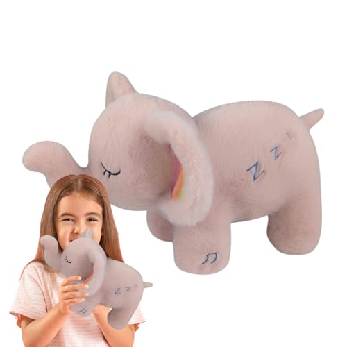 Elefant Schlafender Plüsch | Kinder Sound Plüschtier | Atmen Beruhigend Niedlich Schlaf Elefant Puppen mit Atembewegung und Licht Musik von Generisch