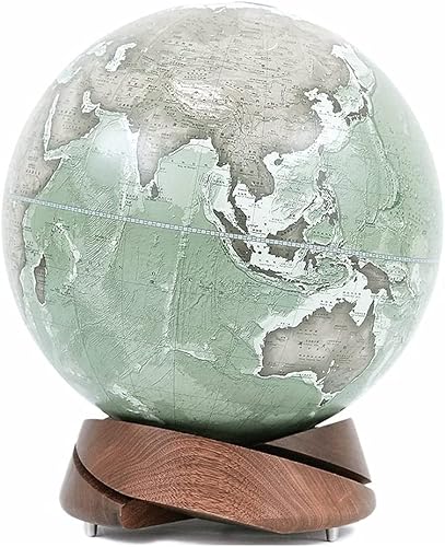 Eleganter, dekorativer 10-Zoll-Weltglobus mit Sockel aus schwarzem Walnussholz – hochwertiger geografischer Globus als Dekoration for Zuhause und Büro(A) von Generisch