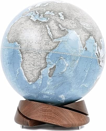 Eleganter, dekorativer 10-Zoll-Weltglobus mit Sockel aus schwarzem Walnussholz – hochwertiger geografischer Globus als Dekoration for Zuhause und Büro(D) von Generisch
