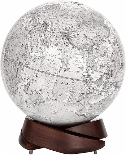 Eleganter, dekorativer 10-Zoll-Weltglobus mit Sockel aus schwarzem Walnussholz – hochwertiger geografischer Globus als Dekoration for Zuhause und Büro(E) von Generisch