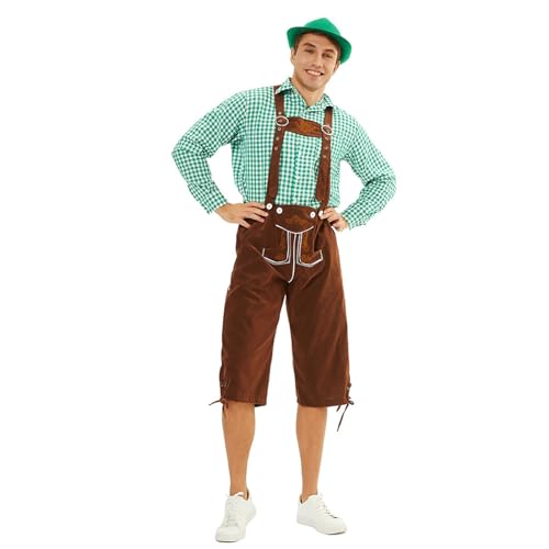 Elegantes Hofkleid im Cosplay-Kostümstil mit Hosenträgern Knöpfen für Veranstaltungen im Freien die Herbstsaison Kamado Tanjirou Hoodies Cosplay Kostüm (Green2, M) von Generisch