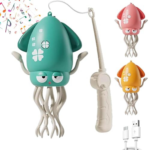 Elektrisches tanzendes Oktopus-Spielzeug, elektrischer automatischer Hindernisvermeidungs-Oktopus, interaktives elektronisches Haustier mit LED-Lichtern und Musik, Vermeidungssensor(Grün) von Generisch