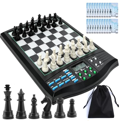 Elektronisches Schachset, KI-Schachcomputer mit LCD-Display, Sprachlehrer & Magnettafel für Einzel- oder Zweispieler-Matches Elektronisches Schachset, KI-Schachcomputer mit LCD-Display, Sprachlehrer & Magnettafel für Einzel- oder Zweispieler-Matches von Generisch