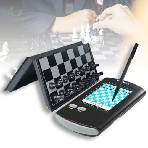 Elektronisches Schachspiel mit faltbarem Brett, magnetischen Teilen und großem LCD-Display für tragbare Einzelspieler-Matches, für Erwachsene Elektronisches Schachspiel mit faltbarem Brett, magnetischen Teilen und großem LCD-Display für tragbare Einzelspieler-Matches, für Erwachsene von Generisch