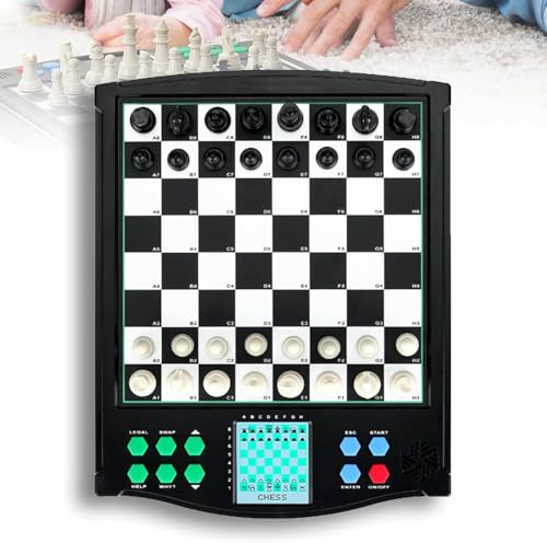 Elektronisches Schachspiel mit übersichtlichem Display, automatische Spielspeicherung, einfach zu adsortieren, ideal für Einzel- oder Zwei-Spieler-Spieler, für Erwachsene von Generisch