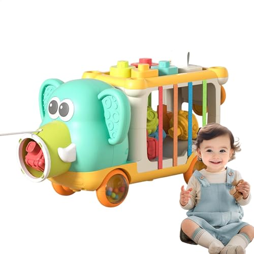 Elephant Truck Toy, Colorful Sensory Playset, Educational Game, Soft Silicone & Abs Build, Interactive Learning Fun, Travel-Friendly Preschool Activity von Generisch