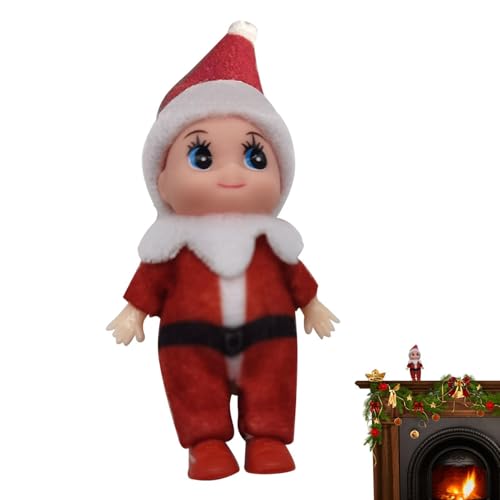 Elfe Weihnachten Puppe, 9cm Elfen Baby Puppe, Baby Weihnachten elfs, Weihnachtselfen Figuren Deko, Weihnachtszubehör minis, Baby Weihnachtself Für Weihnachten Neujahr Geschenk,Weihnachtsstrumpffüller von Generisch