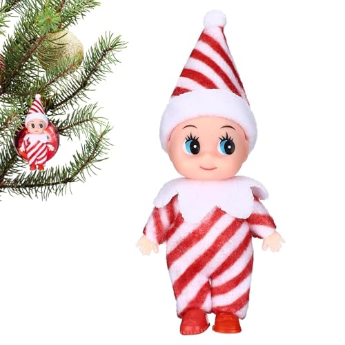 Elfe Weihnachten Puppe, 9cm Elfen Baby Puppe, Baby Weihnachten elfs, Weihnachtselfen Figuren Deko, Weihnachtszubehör minis, Baby Weihnachtself Für Weihnachten Neujahr Geschenk,Weihnachtsstrumpffüller von Generisch