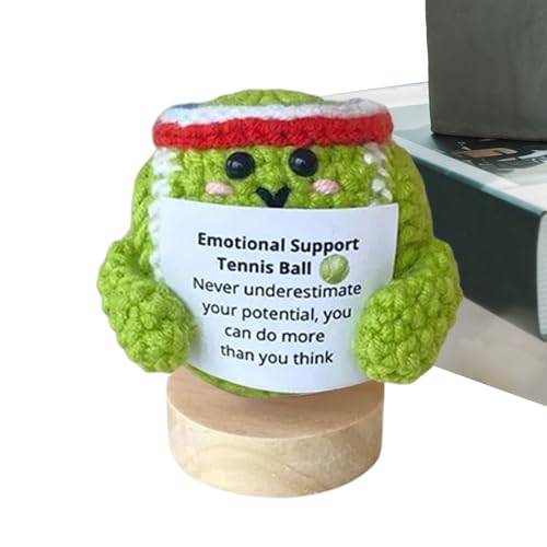 Emotional Support Crochet - Inspirational Handmade Knitted Ball - Positive Crochet Ball with Inspirational Quote for Stress Relief Decoration von Generisch