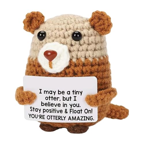 Emotionale Unterstützung Häkel - positive Häkeltiere | Nettes Otterr inspirierendes Tier mit positiver Karte | Handgefertigte erhebende Tischverzierung für Home Office, Bannes Up Stick Puppe Emotionale Unterstützung Häkel - positive Häkeltiere | Nettes Otterr inspirierendes Tier mit positiver Karte | Handgefertigte erhebende Tischverzierung für Home Office, Bannes Up Stick Puppe von Generisch