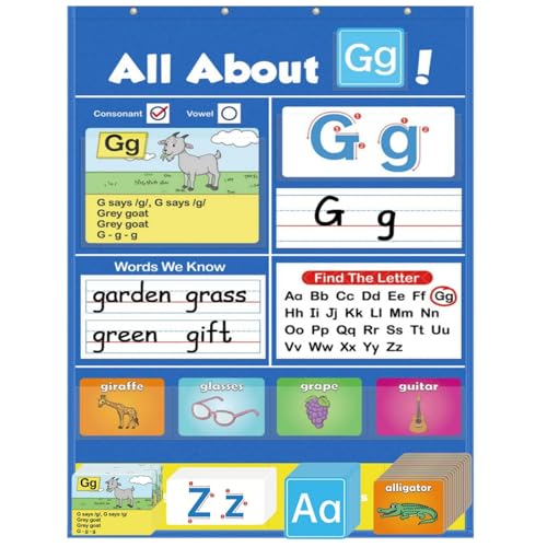 Englisch Alphabet Lernen Pocket Chart,Activity Board,Alphabet-Flashcard-Learning Poster,Handschriftübungen, Buchstaben Nachzeichnen,Geeignet Für Die FrüHkindliche Bildung von Generisch