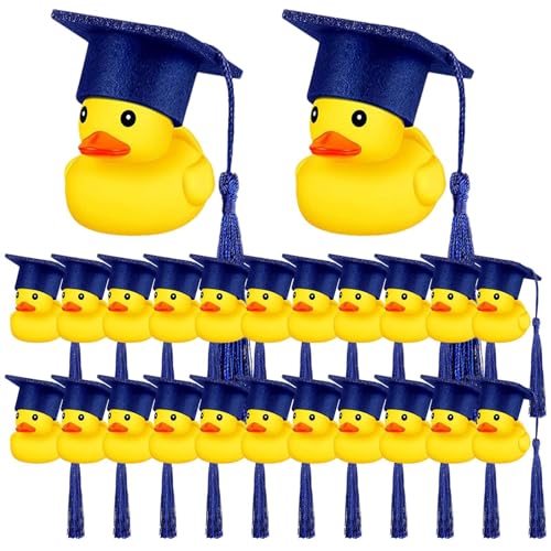 Ente Mit Abschlusskappe – Lustige Gummiente Zum Akademischen Abschluss, Dekoration Für Das Armaturenbrett Aus Gummi Fürs Auto, Quietscheente Mit Schild Mit Bachelor-Kappe, Gut - Blue 24 Packs Ente Mit Abschlusskappe – Lustige Gummiente Zum Akademischen Abschluss, Dekoration Für Das Armaturenbrett Aus Gummi Fürs Auto, Quietscheente Mit Schild Mit Bachelor-Kappe, Gut - Blue 24 Packs von Generisch