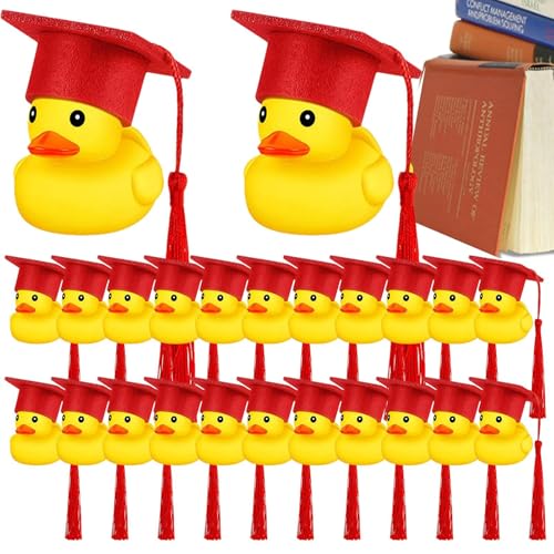 Ente Mit Abschlusskappe – Lustige Gummiente Zum Akademischen Abschluss, Dekoration Für Das Armaturenbrett Aus Gummi Fürs Auto, Quietscheente Mit Schild Mit Bachelor-Kappe, Gut - Rot 24 Packungen Ente Mit Abschlusskappe – Lustige Gummiente Zum Akademischen Abschluss, Dekoration Für Das Armaturenbrett Aus Gummi Fürs Auto, Quietscheente Mit Schild Mit Bachelor-Kappe, Gut - Rot 24 Packungen von Generisch