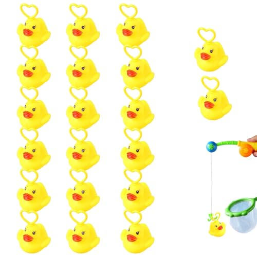 Enten Angeln Spiel, 10/20 Stück Badespielzeuge Zum Angeln, Entenangelspiele, Entenangeln Spiel für Kinder, Gelbe Enten Badewannenspielzeug, 2025 Sommer Wasser Lustige Badewanne Duschspiele (20PC) von Generisch