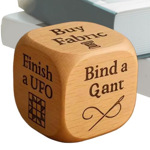 Entscheidungswürfel | Holz-Quilting-Würfel mit 6 Seiten - Geschenkideen, Kreatives Nähmöglichkeit Spiel für Designer Mütter Quilter Handwerk Liebhaber Großmütter Schneider von Generisch